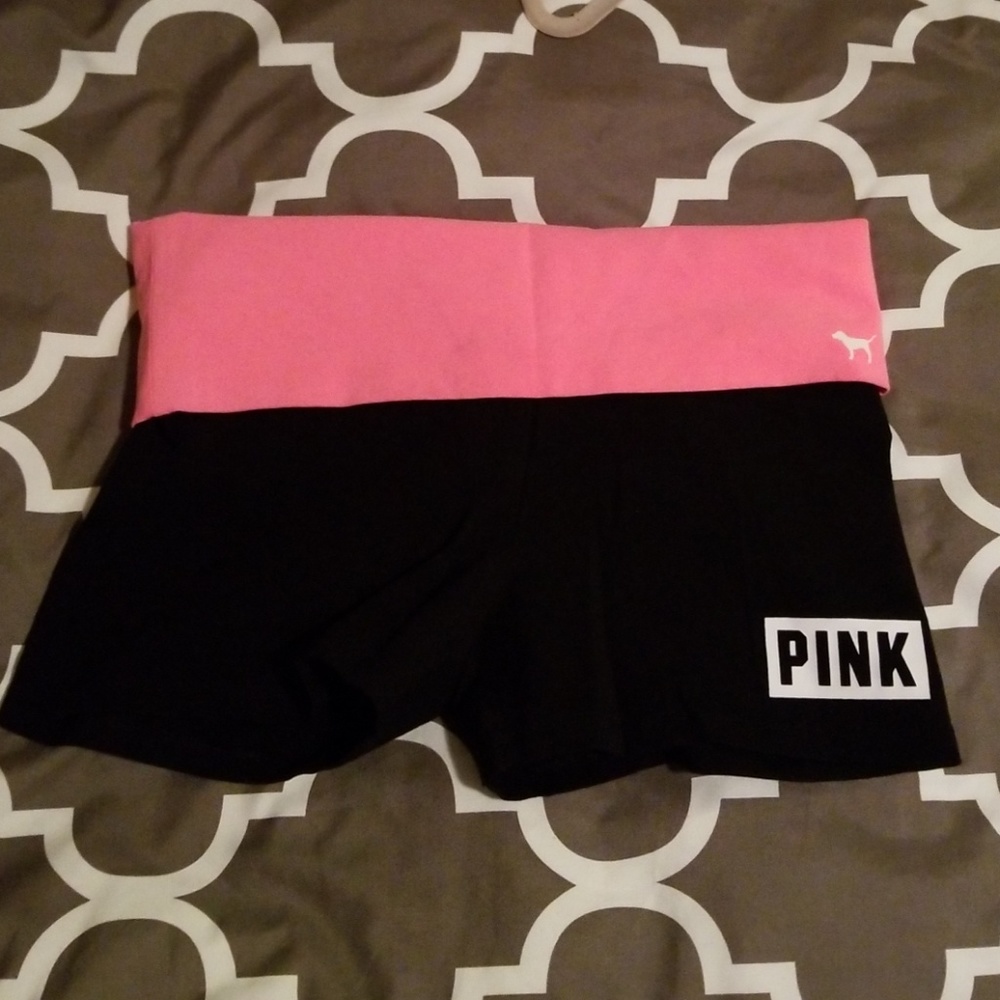 Pink yoga shorts